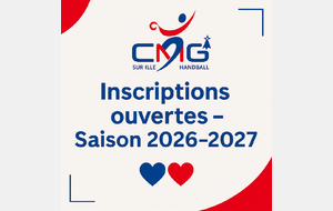 Inscriptions ouvertes Saison 2026/2027